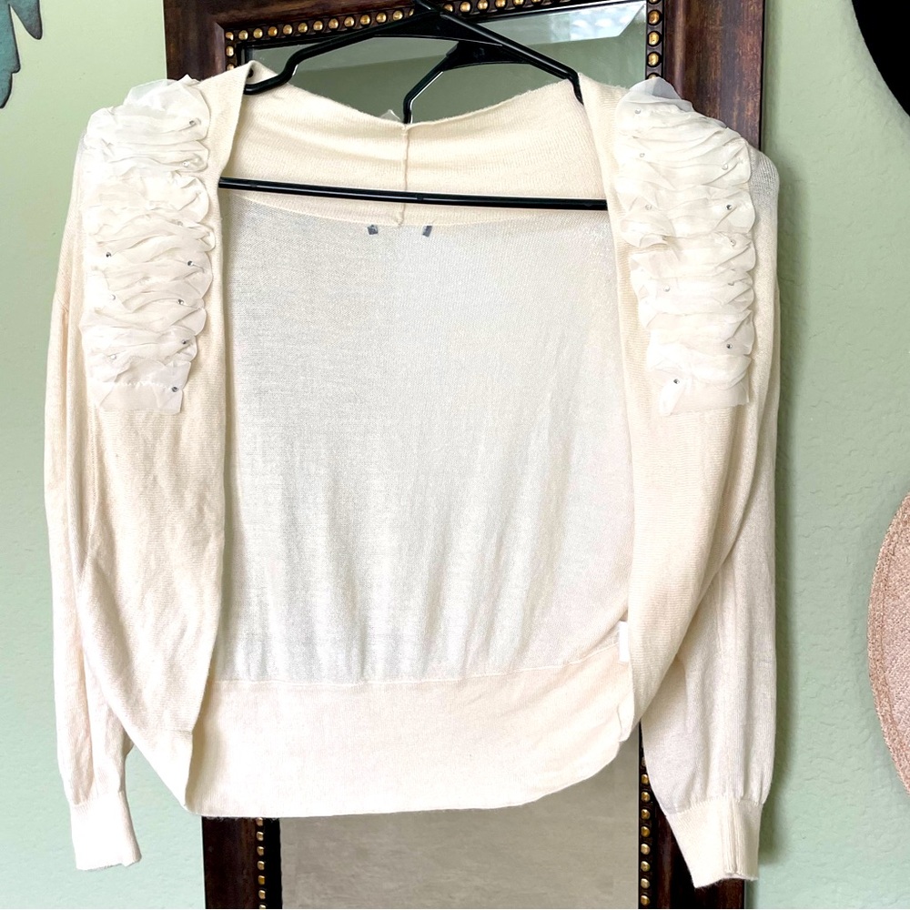 Cropped Cream Colored Cardigan